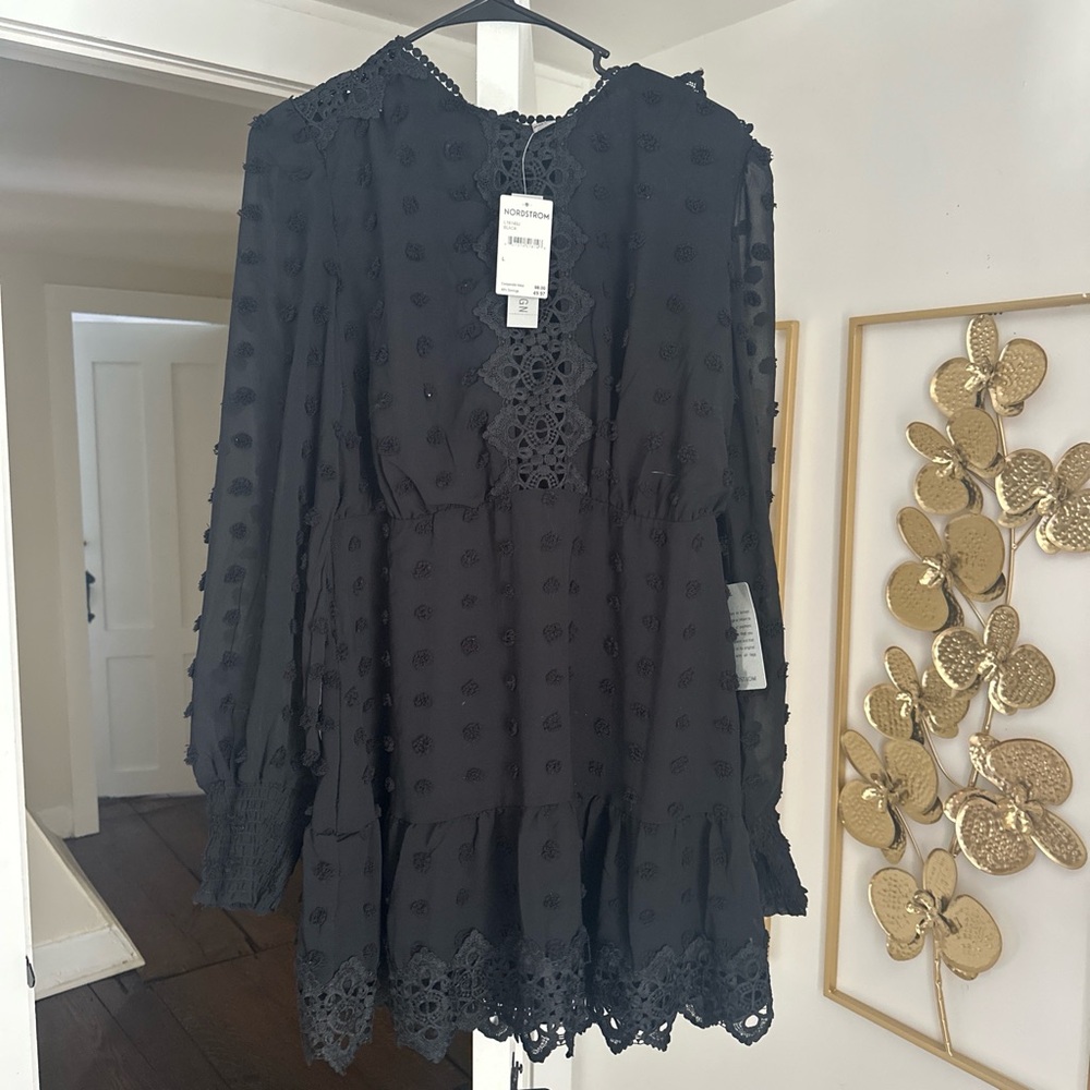 Nordstrom Black Lace Detail Dress